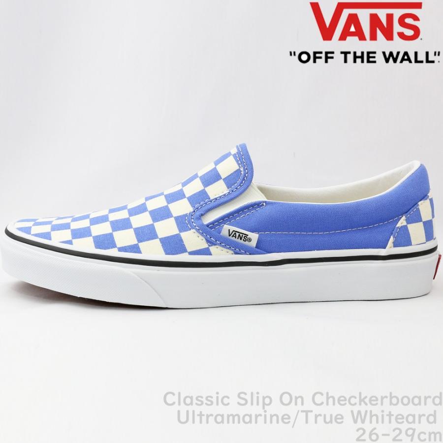 バンズ スリッポン チェック Vans Classic Slip On Checkerboard ブルー/ホワイト メンズ ブランド クラシック スニーカー メンズ USA企画｜cutback2｜02