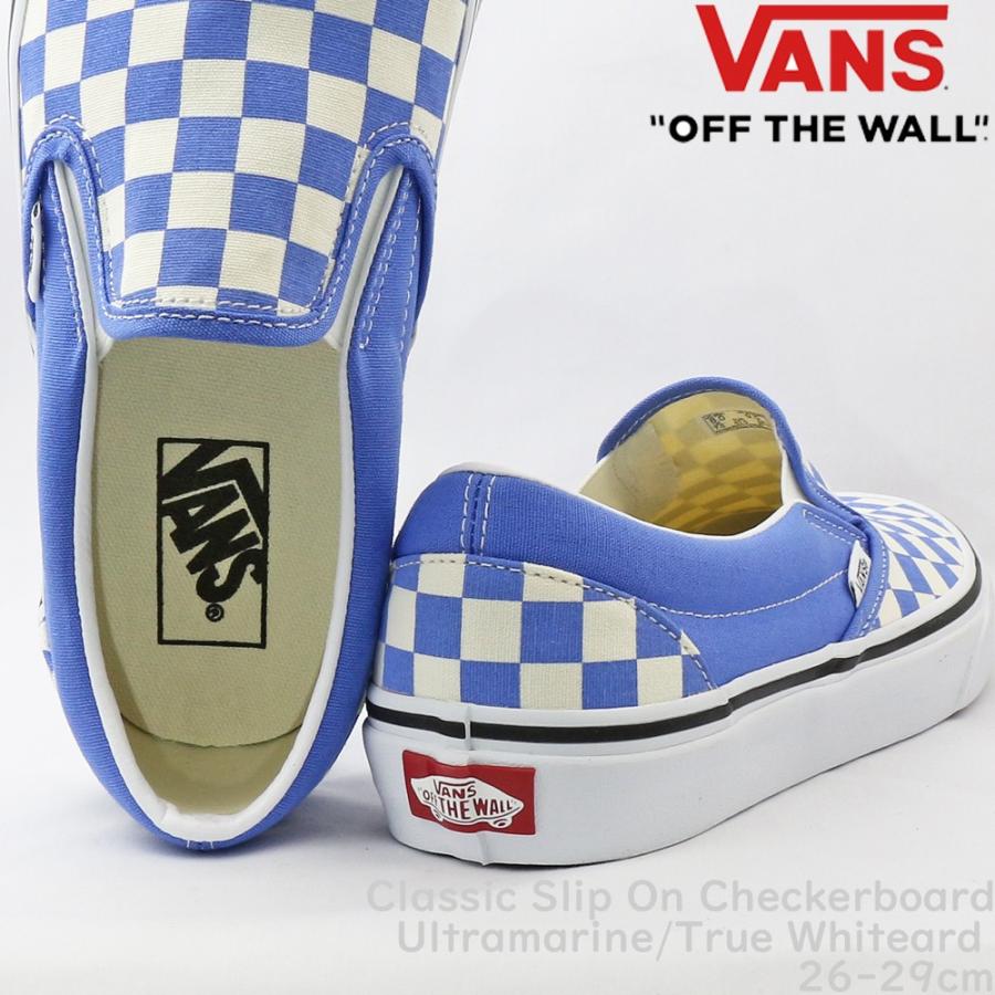 バンズ スリッポン チェック Vans Classic Slip On Checkerboard ブルー/ホワイト メンズ ブランド クラシック スニーカー メンズ USA企画｜cutback2｜04