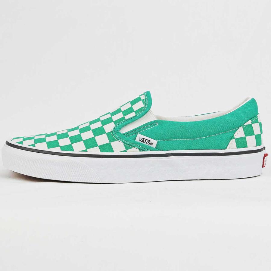 USA企画 バンズ スリッポン Vans Checkerboard Classic Slip On Green White クラシック キャンバス チェック シューズ メンズ 靴｜cutback2｜04