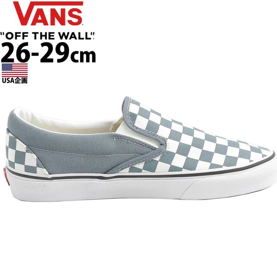 バンズ スリッポン 26-29cm Vans Checkerboard Classic Slip On STORMY WEATHER スケボー スケートボード チェッカーボード チェック ストリート シューズ メン｜cutback2｜03