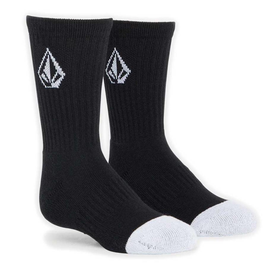 ボルコム フルストーンソックス 3足パック Volcom Big Boys Full Stone Sock 3 Pack  ブラック BLK ホワイト WHITE アウトドア サーフフィン 靴下 3足入り | VOLCOM | 01
