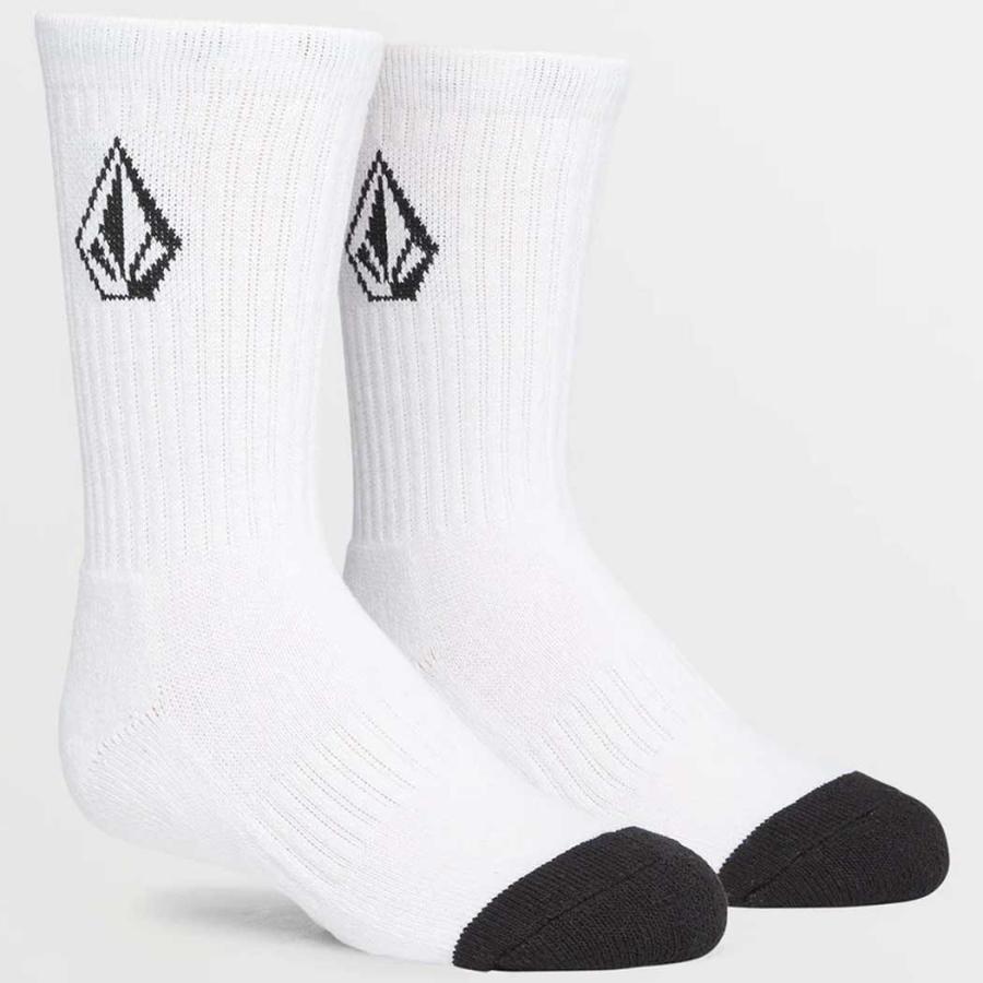 ボルコム フルストーンソックス 3足パック Volcom Big Boys Full Stone Sock 3 Pack  ブラック BLK ホワイト WHITE アウトドア サーフフィン 靴下 3足入り | VOLCOM | 02