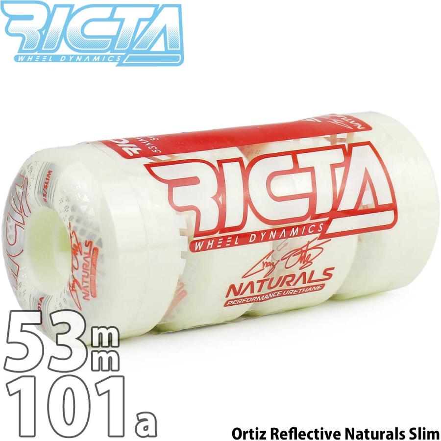 リクタ 53mm 101a スケボー ウィール Ricta Pro Ortiz Reflective Naturals Slim Skateboard Wheels スケートボード タイヤ ブランド スケボーウィール | ブランド登録なし