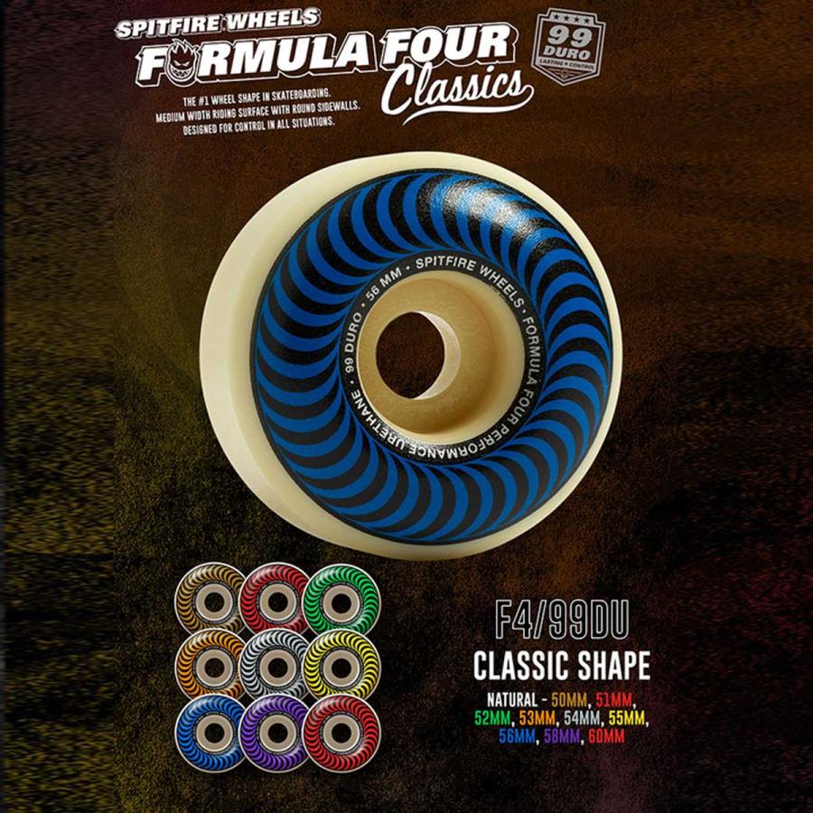 スピットファイア F4 99D スケボー ウィール Spitfire Formula Four Classic 50 51 52 53 54 55 56 58 60ｍｍ スケートボード クラシック  ハード タイヤ | SPITFIRE WHEELS | 08