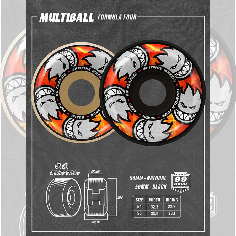 スピットファイア F4 99D スケボー ウィール Spitfire Formula Four OG Classic Multiball 54ｍｍ スケートボード クラシック ハード タイヤ | SPITFIRE WHEELS | 06