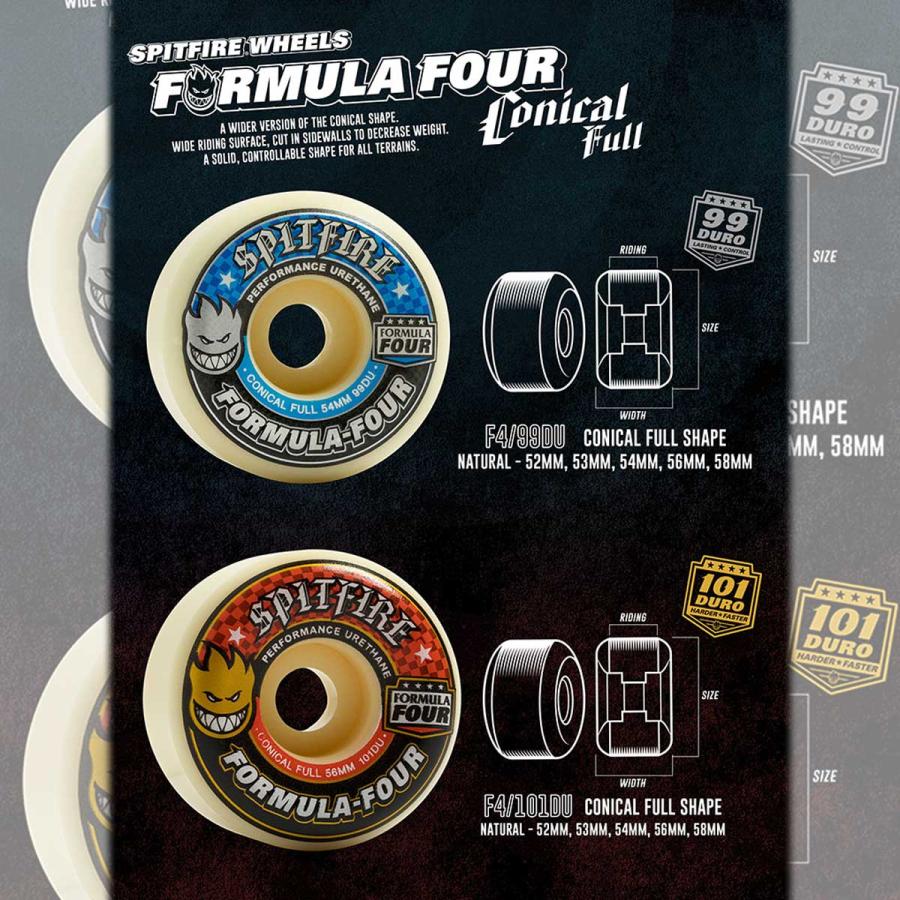 スピットファイア F4 99D 52 53 54mmスケボー ウィール Spitfire Formula Four Conical Fulll スケートボード コニカルフル ハード タイヤ | SPITFIRE WHEELS | 11