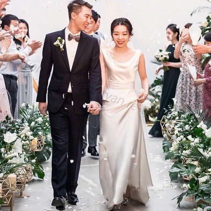 メーカー直送 ウェディングドレス レディース ロングドレス イプニングドレス 女性 花嫁披露宴二次会白ワンピース