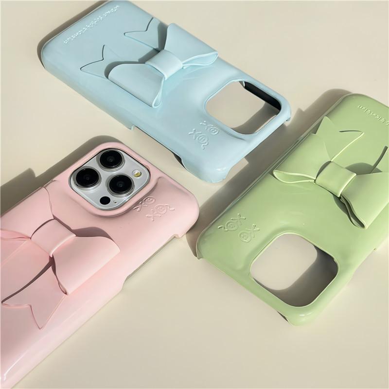 立体リボン バブル 石鹸型 シャボン くすみカラー シンプル iPhone