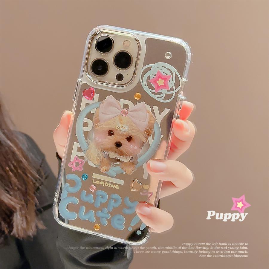 わんこ パピー犬 子犬 鏡 ミラー かわいい スマホケース 爆買 iPhone11