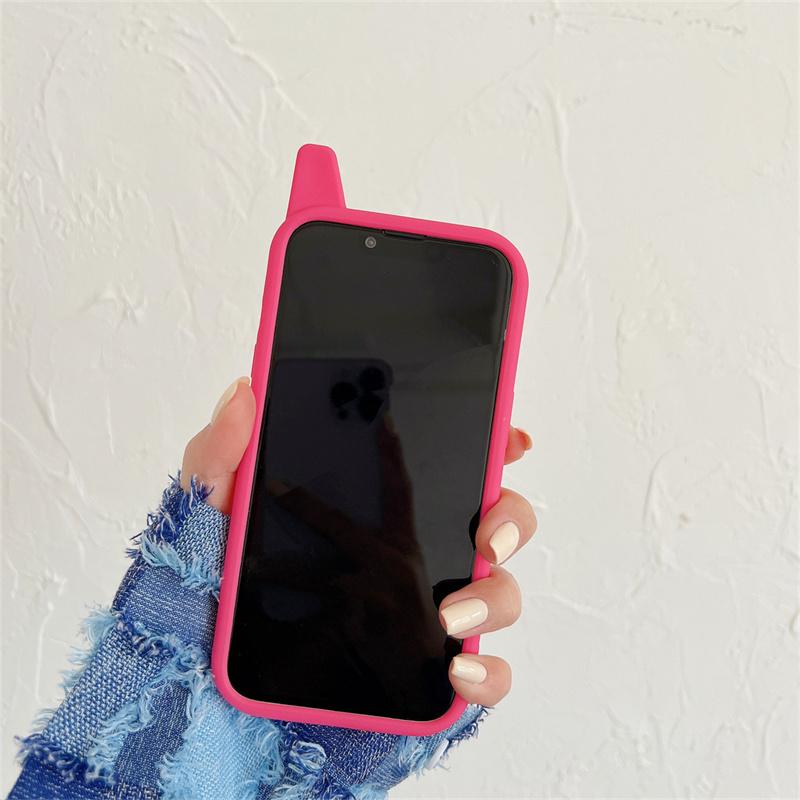 鏡付き アメリカンスタイル ポップデザイン ホットピンク ガラケー型