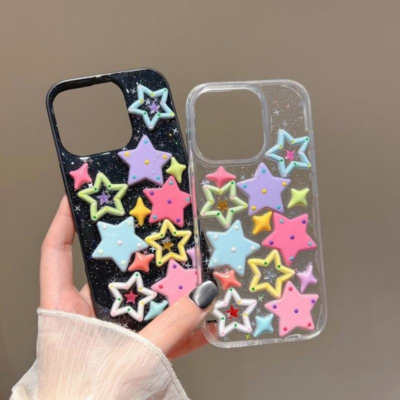 カラフルスター 星 キュート ガーリー スマホケース 全機種 iPhone