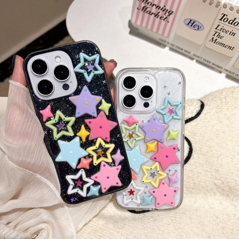 カラフルスター 星 キュート ガーリー スマホケース 全機種 iPhone