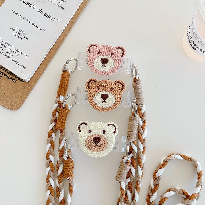 ワッペン風 クマ かわいい 子供 お子様 スマホショルダーストラップ