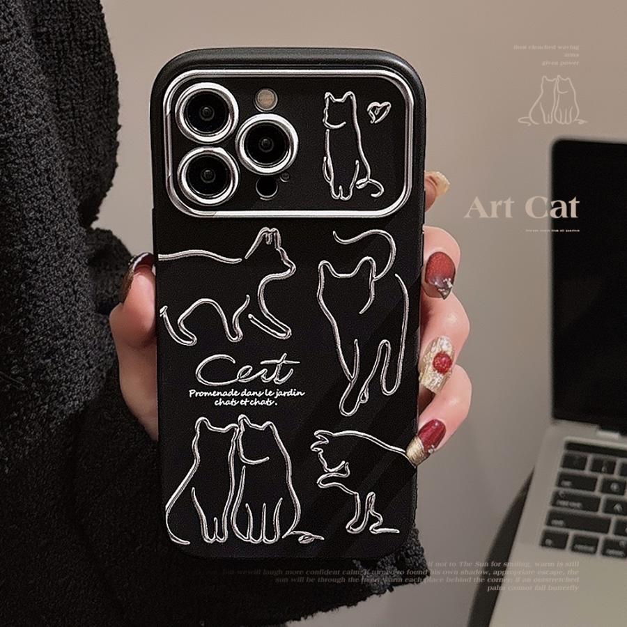 黒猫 ブラックメタル カッコいい ブラックケース 大人可愛い おしゃれ