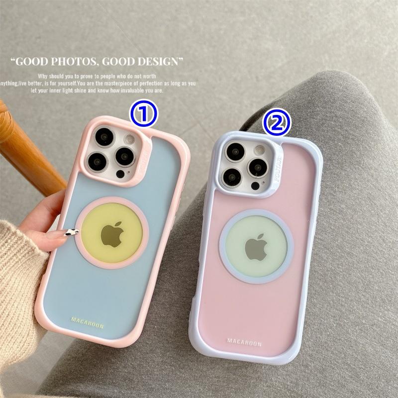 MagSafe対応】マカロンカラー マットクリアカラー 韓国 かわいい 半