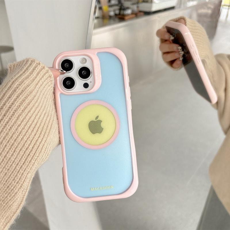 MagSafe対応】マカロンカラー マットクリアカラー 韓国 かわいい 半