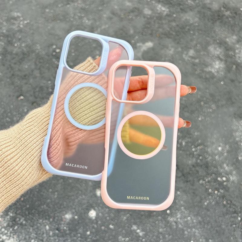 MagSafe対応】マカロンカラー マットクリアカラー 韓国 かわいい 半