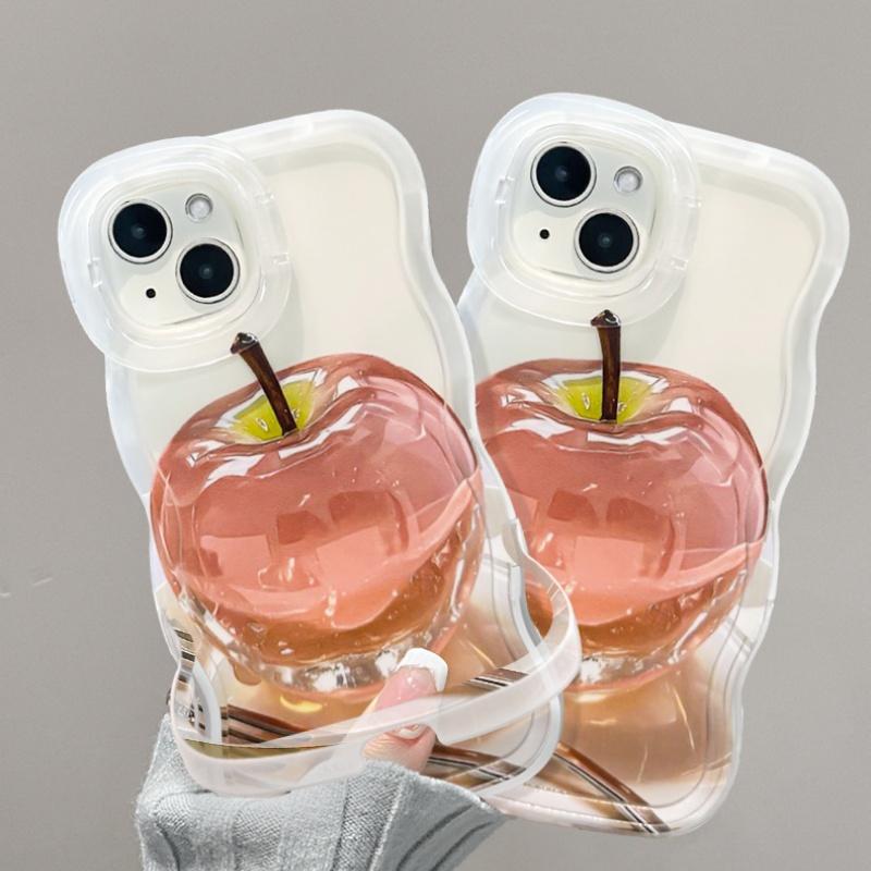 トリックアート クリスタルアップル うねうね 透明ケース 2WAYスタンド