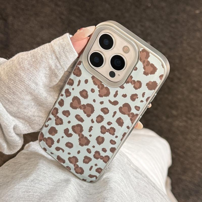 チョコミントカラー レオパード 高級感 スマホケース 携帯ケース
