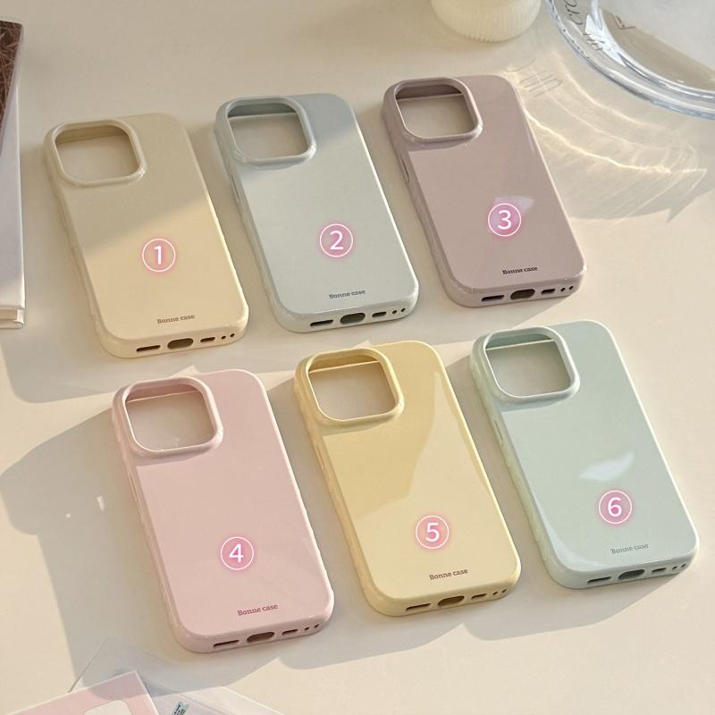 シンプル 淡い マカロン色 ツヤ感 6色展開 チャーム ポイント 側面