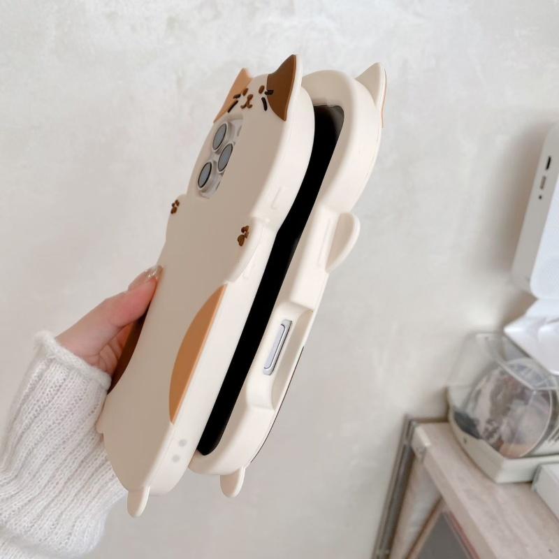 猫 ネコ ブチ猫 ニャンコ シリコン シンプルスマホケース iPhoneケース