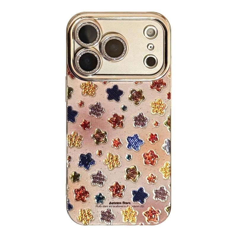 ⭐︎携帯ケース⭐︎メル シール風 カラフル星 レンズラメ きらきら かわいい 爆買スマホケース