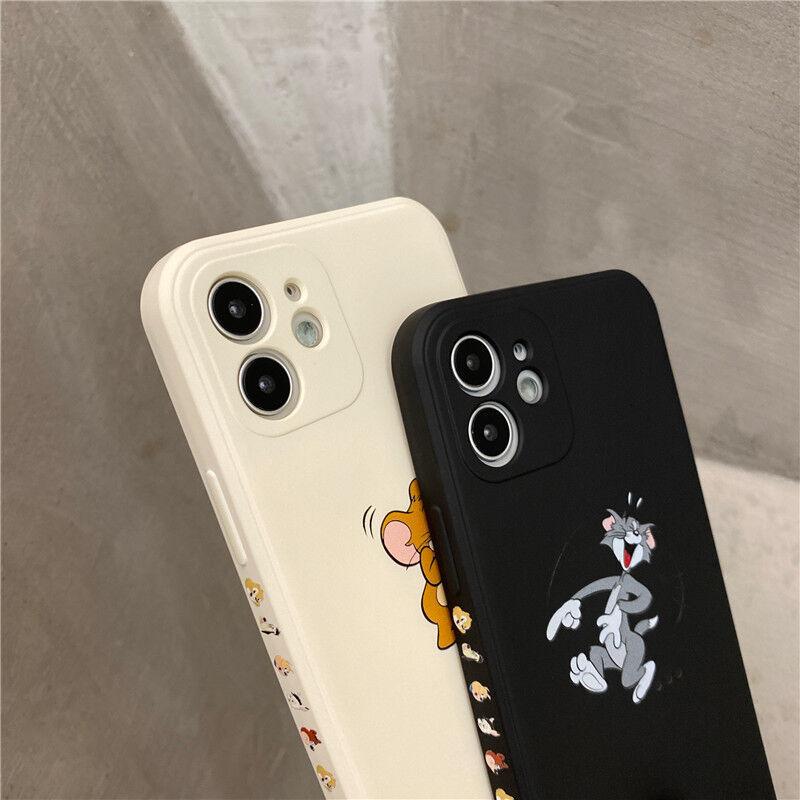 トムとジェリー側面絵柄付きtom&jerryおもしろい白黒iPhoneケース携帯ケーススマホケースiPhone12miniiPhone13mini全機種指紋防止iphone11/13/14/15｜cute-house｜11