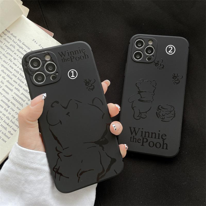 くまのプーさん はちみつ シンプル黒 指紋防止 ケース全機種スマホケースアイフォンケース携帯カバー Iphone 11 Iphone12 Iphone13 Y509 キュートハウス 通販 Yahoo ショッピング