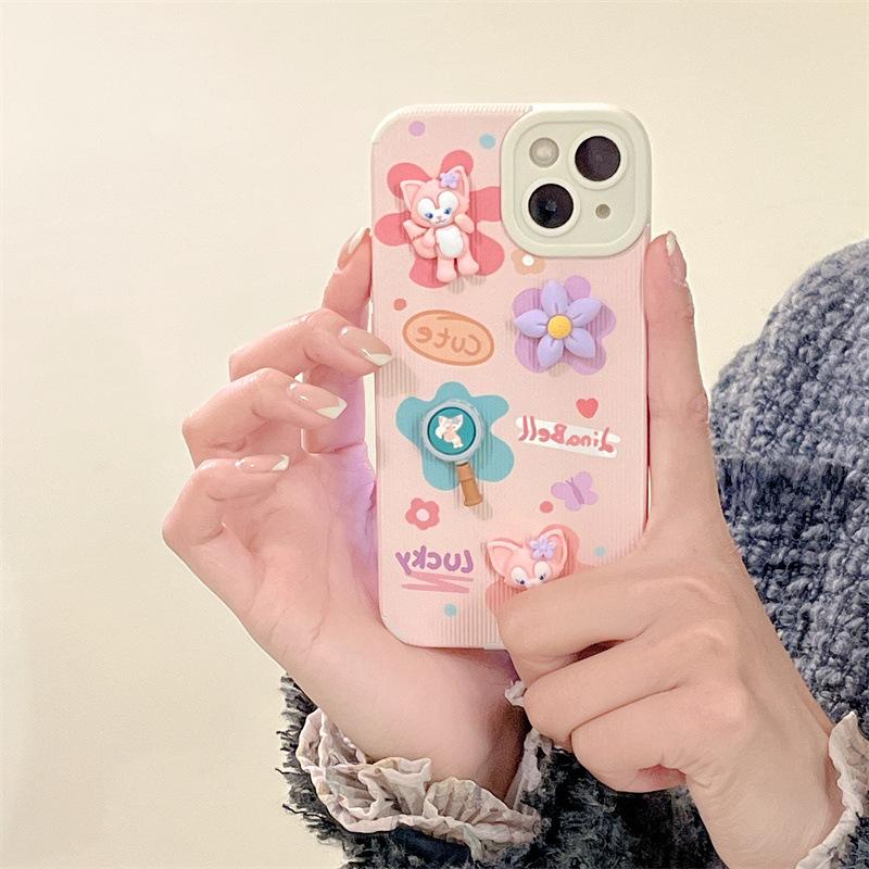 専用！残りわずか！ダッフィーフレンズ　携帯ケース ダッフィーフレンズ リーナベル 浮き彫り 立体 luckyスマホケース 爆買
