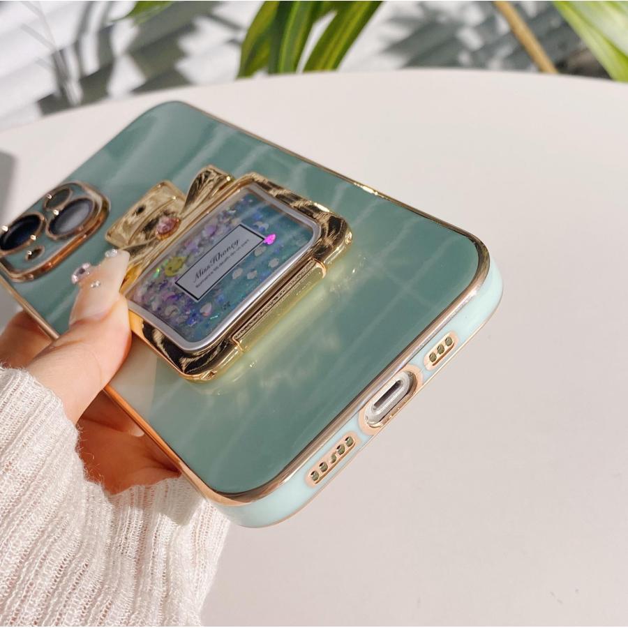 香水瓶型フレグランススタンドキラキラ流砂くすみカラーツヤ光沢立体