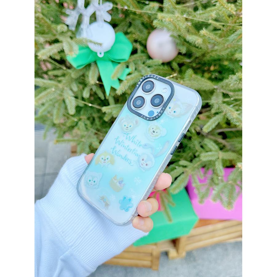 ダッフィー＆フレンズのホワイト・ウィンタータイム・ワンダーズiPhone