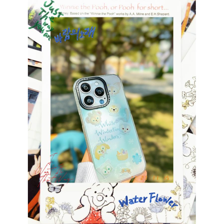 ダッフィー＆フレンズのホワイト・ウィンタータイム・ワンダーズiPhone