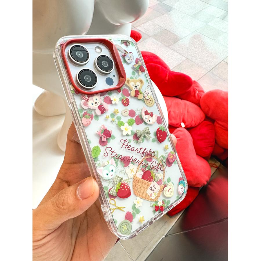 ダッフィー スマホケース バレンタイン ダッフィー＆フレンズのハートフェルト・ストロベリーギフト