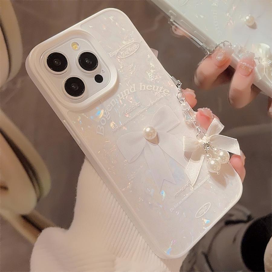 パール風 浮き彫り 光沢 ツヤツヤ リボン ピュアホワイトお姫様