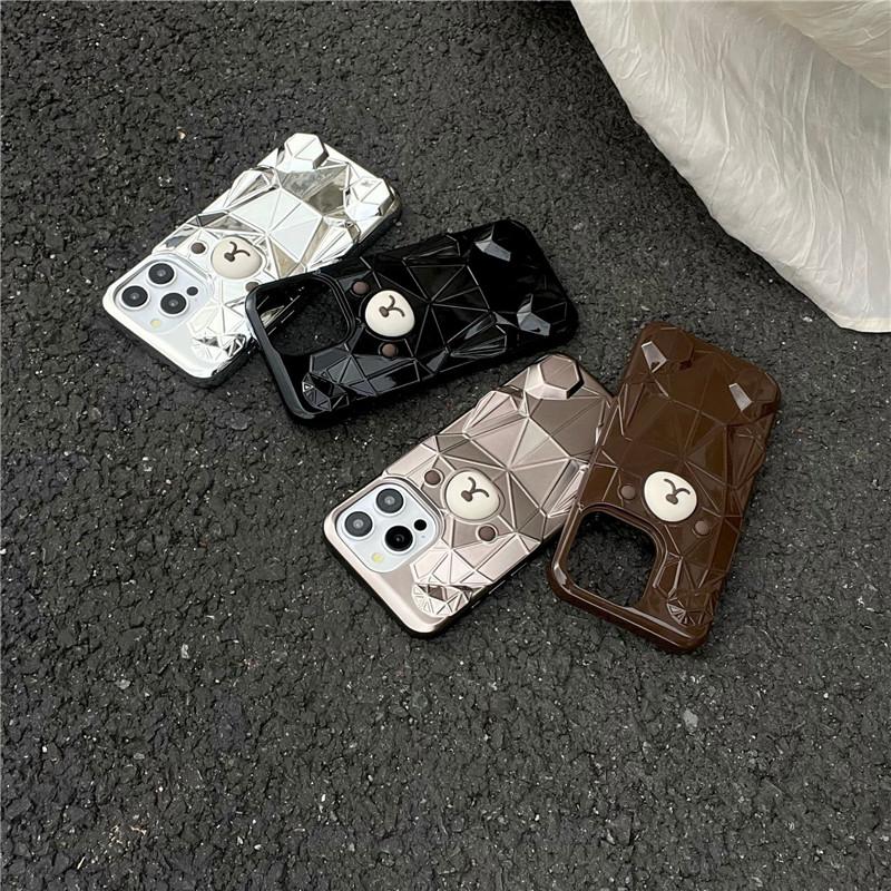 3Dクマ 立体 熊 三角ピース 創意 おしゃれ 9色 iPhoneケース携帯ケース
