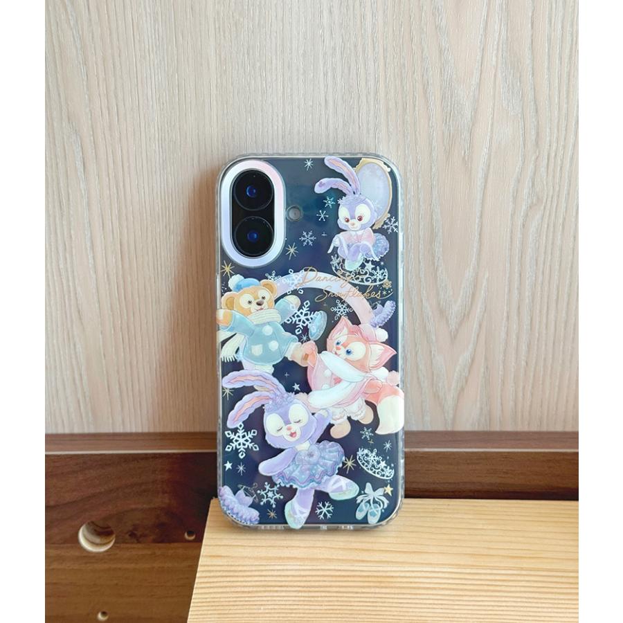 eA12♥️iPhone16e♥️ステラ・ルーパール♥️光沢タイプDisney ダッフィーフレンズステラルーパープル雪ひらひら冬の踊りiPhoneケース