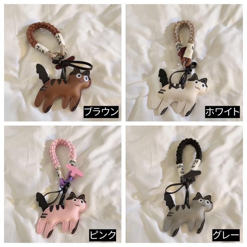 猫ニャンコ猫派キャットcatキーホルダーショットストラップハンド