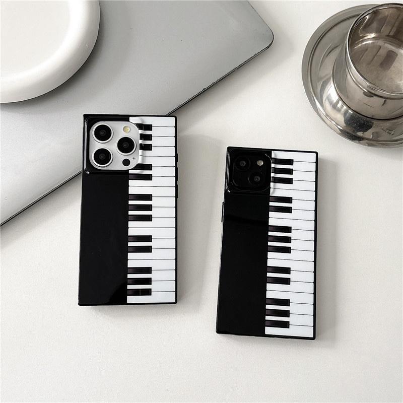 ピアノ鍵盤柄携帯ケース シンプル 音楽大好き 清楚 可愛い