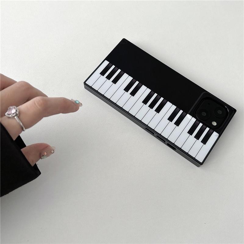 ピアノ鍵盤柄携帯ケース シンプル 音楽大好き 清楚 可愛い