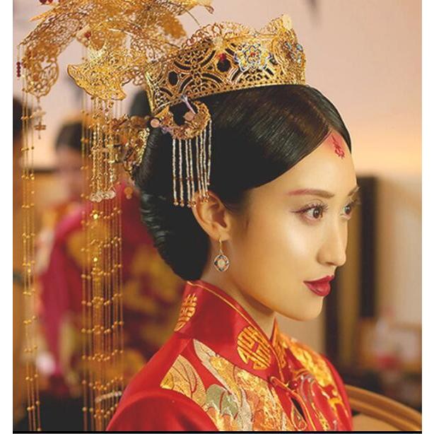 中国古代コスプレ髪飾り唐時代漢服唐装用ヘアアクセサリー 結婚式舞台写真撮影専用道具 フリンジかんざし皇后 お姫様王冠 ピアス 二枚送料無料 81 006 洋服通販店 通販 Yahoo ショッピング