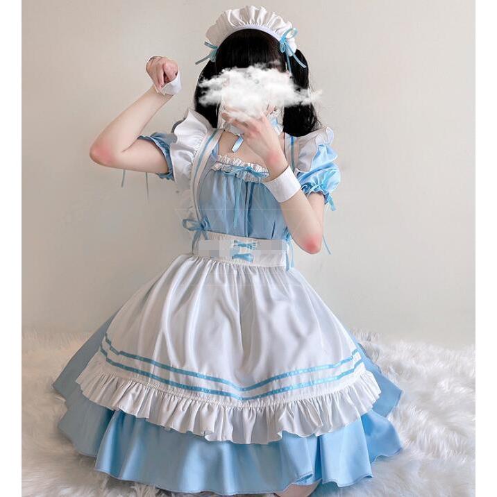 コスプレ メイド服 仮装 コスチューム ハロウィン衣装アリス ワンピース 文化祭 イベントメイド 衣装水色ロリータ ハロウィン衣装二点送料無料 9 洋服通販店 通販 Yahoo ショッピング