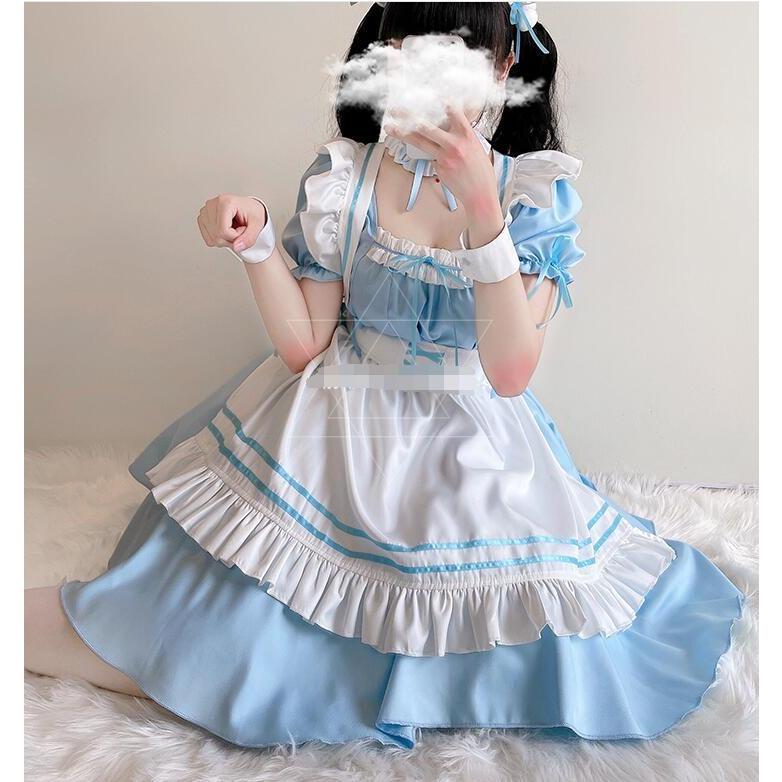 コスプレ メイド服 仮装 コスチューム ハロウィン衣装アリス ワンピース 文化祭 イベントメイド 衣装水色ロリータ ハロウィン衣装二点送料無料 9 洋服通販店 通販 Yahoo ショッピング