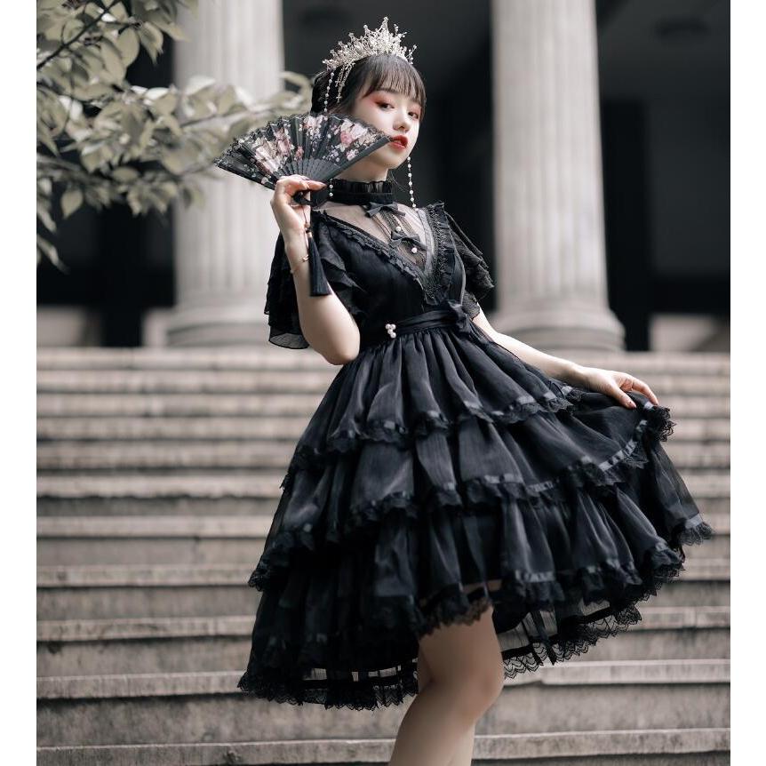 レディースロリータ ドレス ゴシックゴスロリ ワンピース 膝丈 ワンピース Lolitaお姫様ドレス 胸元花嫁ドレス 文化祭 ハロウィン コスプレ仮装 ２枚送料無料 9 洋服通販店 通販 Yahoo ショッピング