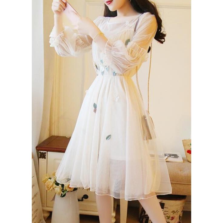 誕生日 お祝い 二枚送料無料 レディースワンピース 春夏 韓国風 森ガール系 チュールワンピース ひざ丈 カジュアル 通勤 通学 デート 旅行 パーティー 写真撮影 普段着 演出服 Cisama Sc Gov Br
