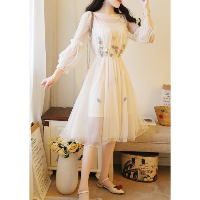 誕生日 お祝い 二枚送料無料 レディースワンピース 春夏 韓国風 森ガール系 チュールワンピース ひざ丈 カジュアル 通勤 通学 デート 旅行 パーティー 写真撮影 普段着 演出服 Cisama Sc Gov Br