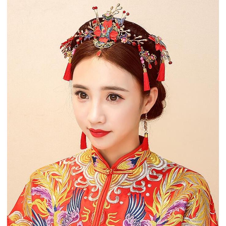 二枚送料無料 髪飾り 中国古代宮廷風 唐装漢服用髪飾り 古代髪型 ティアラピアスかんざし セットアップ 結婚式 コスプレ ステージダンス 変身道具 イベント Xcp98 洋服通販店 通販 Yahoo ショッピング