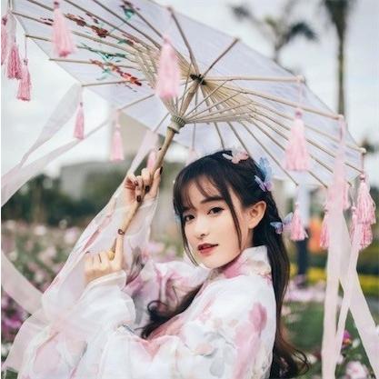 中国古代コスプレ道具古典傘中華服舞台道具チャイナ風フリンジリボン付き撮影