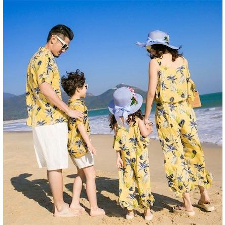 オールインワン アロハシャツ メンズ 結婚式 親子コーデ ハワイ沖縄海旅行 ペアルック 父の日上下セット オーバーオール 花柄リゾート 家族お揃い二枚送料無料 Z1426 洋服通販店 通販 Yahoo ショッピング