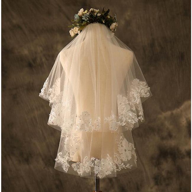 ウエディングベール ベール ダウンベールレース刺繍60 80cｍブライダル結婚式ベール花嫁披露宴ウェディング小物 二次会2枚送料無料 8 通販屋 通販 Yahoo ショッピング