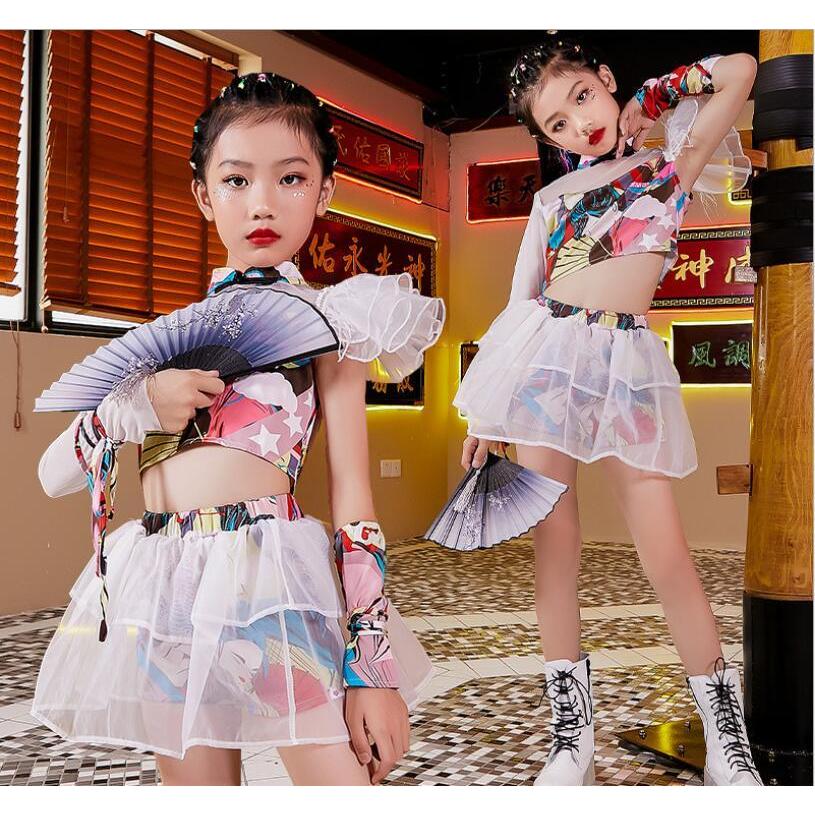 人気top キッズダンス衣装 ジャズダンス セットアップ ヒップホップ 中国風 チャイ団体服 女の子 ステージ衣装 体育祭 文化祭 学園祭 舞台演出服2枚送料無料 Materialworldblog Com